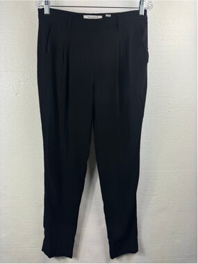 MM.LaFleur High Waist Black Pleated tapered Trousers Size 4